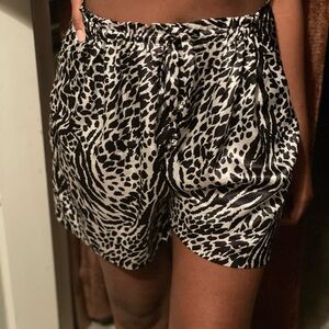 Stylish Black and White Animal Print Women's Shorts